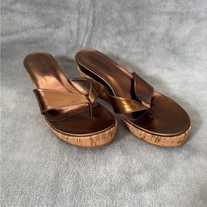 Rampage Wedge Heel Sandals -Bronze size 8.5